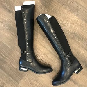 Vince Camuto Black Leather Pelda Riding Boot
